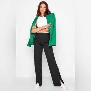 LTS Tall Black Split Hem Wide Leg Trousers